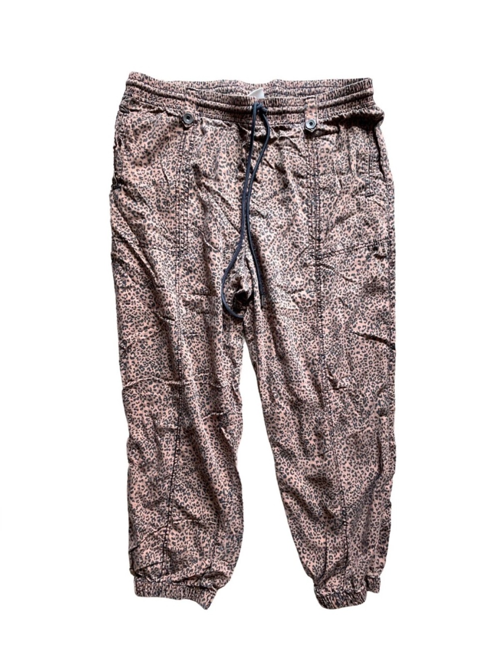 Knox Rose Women’s XL Leopard Print Joggers/Cargo Pants Brown/Black